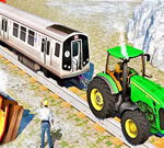 Chained Tractor Towing Train Simulator