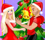 Christmas Couple Kissing