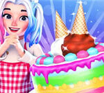 Cute Doll Cooking Cakes