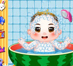 Happy Baby Bathing Time