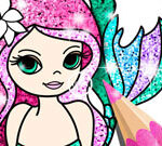 Mermaid Coloring Book Glitter